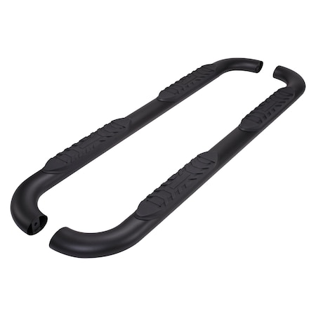 Trailfx With Step Pads, 4" Oval Bent, Titanium Black, Mild Steel, With Welded End Caps A1003B